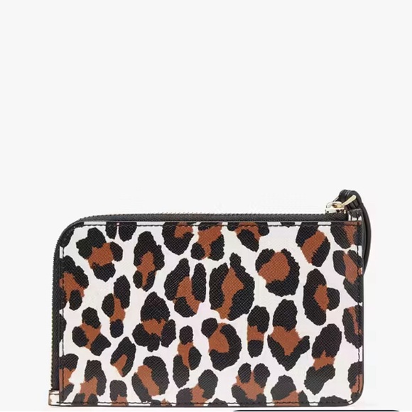 ♠️Kate Spade♠️ Lucy Leopard Small L Zip Wristlet/NWT - Picture 2 of 10